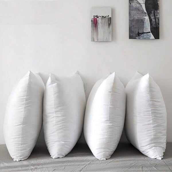 2pcs White Pillow Inserts, Full Size Renewable Fiber Pillow Inserts, Suitable For Bed, Sofa, Living Room, Bedroom, Office, Decorative Pillows, Bed And Car Support Pillows