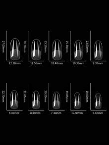 100pcs Acrylic Nails Fake Capsule Short Almond Coffin Square Artificial Nail Extension Soft Gel Tips Accessories Tools - Clear - View 17