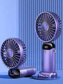 Ventilador pequeño multifuncional de 5 velocidades, ventilador pequeño con carga USB, pantalla digital, plegable, activado por toque, apto para oficinas, dormitorios, camas, lectura y escritura
