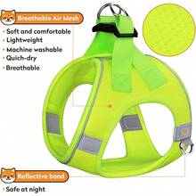 Dog Harness With Leash Set, No-Pull Step-In Reflective Pet Harness With 1 Leash Clips, Adjustable Soft Padded  Dog Vest Small Medium Large Dogs, Cats(Bright Red, XXXSmall)8GGY - 螢光 - 查看 8