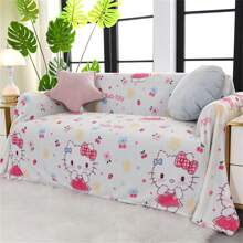 Sanrio 1 Piece, Sanrio Hello Kitty Extra Large Flannel Blanket - With Colorful Hello Kitty Illustrations, Perfect For Daily Use, Comfortable And Warm. This Soft Flannel Blanket Will Make You Feel Comfortable. Suitable For Sofas, Beds, And Office Napping - Modern Knitted Design, Ultra Soft Home, Picnic, And Travel Blankets - Personalized Blankets For Comfortable All Seasons