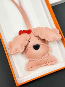 可爱泰迪狗钥匙扣吊坠独特个性化 PU 皮革包饰配件多功能礼物背包装饰