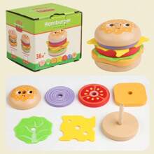 Kids Realistic Pretend Play Hamburger, Sandwich, French Fries Meal Toy Set, Cartoon Burger Sandwich Game Toys For Boys Girls, Food Recognition Playtime - Multicolor - View 15