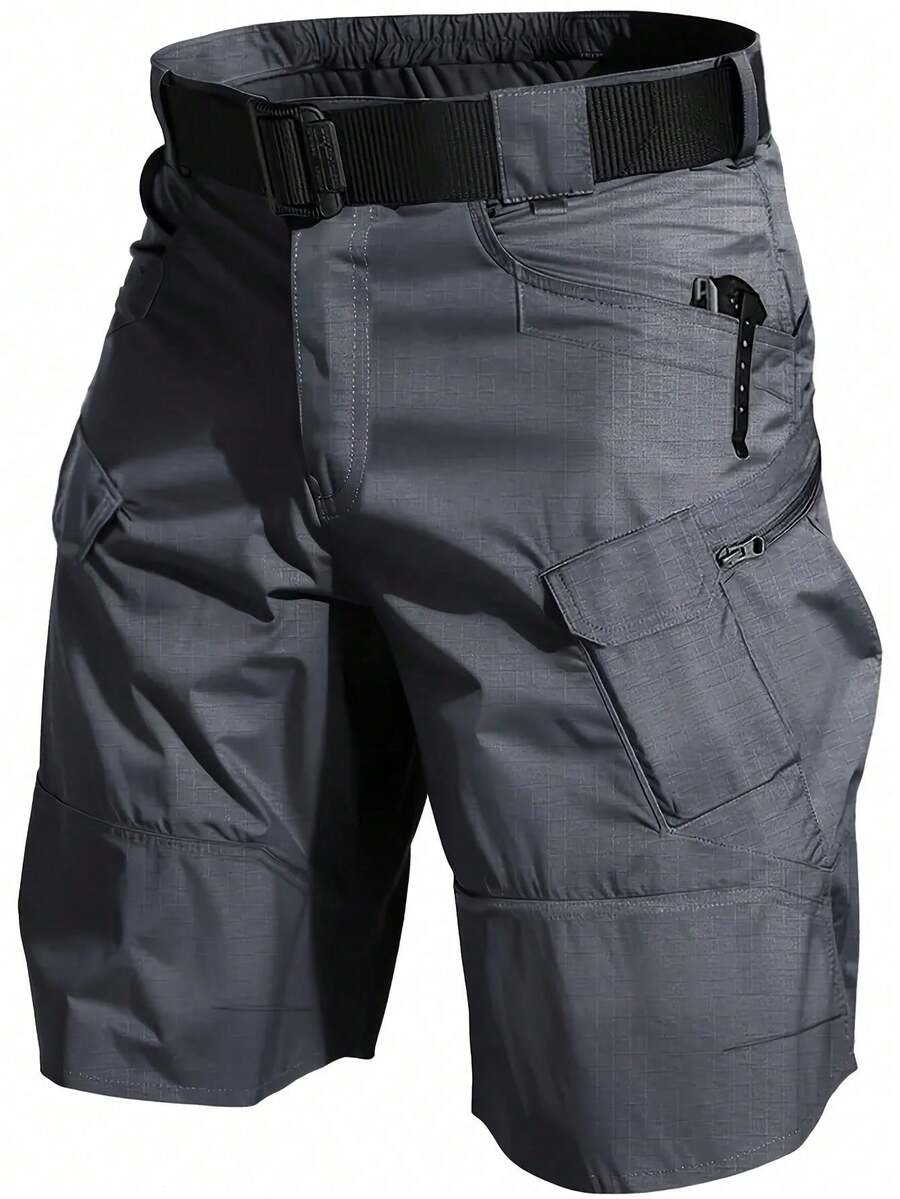 Men'S Tactical Cargo Shorts, Lightweight, Quick Drying, Breathable, Multiple Pockets (No Waistband) Outdoor Shorts - Black - Gray And Beige, Great For Hiking And Outdoor Activities, Mountaineering Gear - 灰色 - 查看 1