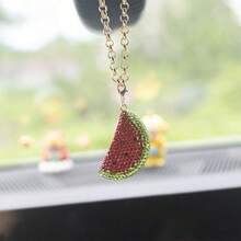 1 件 3D 西瓜汽车后视镜挂饰，有趣而独特的车内配件装饰