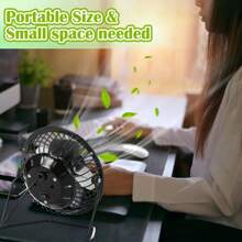 SUANGLNG Ventilador USB mini de 4 pulgadas, ventiladores portátiles de metal con 4 aspas, ventiladores de escritorio silenciosos y universales para coche, computadora portátil y escritorio