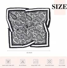 35 Inches Silk Head Scarf-Satin Hair Scarves Silk Bandana Scarf Headscarf For Women's Fashion Scarveshalloween - 黑大腰果 - 查看 5
