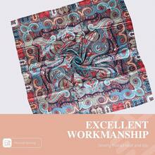 35 Inches Silk Head Scarf-Satin Hair Scarves Silk Bandana Scarf Headscarf For Women's Fashion Scarveshalloween - 佛藍腰果 - 查看 2