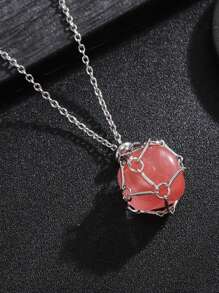 Colar com moldura de cristal prateado, moldura de cristal vazia, metal a granel, gaiola de pedra de aço inoxidável, corrente de pedra preciosa ajustável e intercambiável para fabricação de joias, colar faça você mesmo