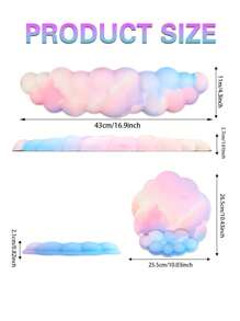 云朵鼠标垫护腕两件套 - 鼠标垫护腕套装包含云朵键盘护腕和云朵鼠标垫护腕。底部采用防滑设计，提供 5 种款式选择，适用于各种办公场景。