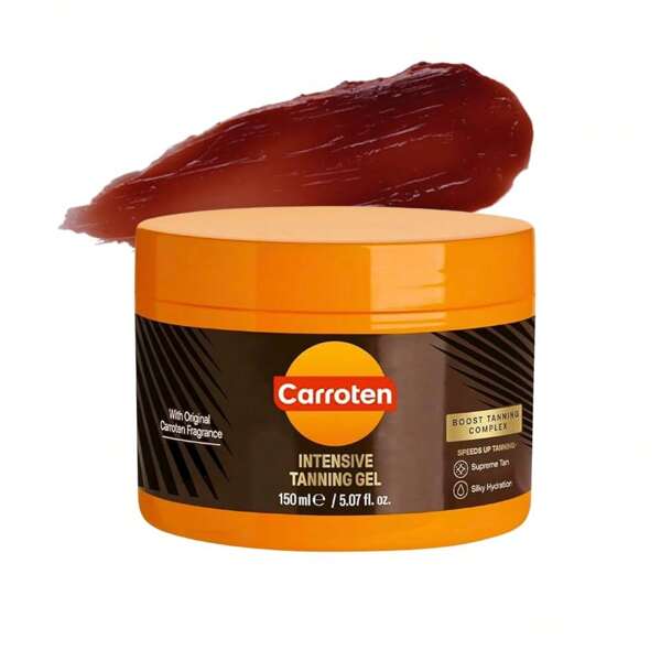 1PC-Carroten Intensive Tanning Gel | Browning Tan Accelerator | Non-Greasy, Water-Resistant With Carrot And Coconut Oil | Vitamin A & E For Moisture & Hydration | Made In Greece | 5 Fl Oz