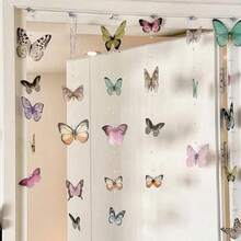 46pcs Set Hanging Butterfly Garland Kit DIY Ceiling Butterfly Set DIY Butterfly Curtain Material Simulation Butterfly Pendant Ornaments Bohemian Style Artificial Flower Door Curtains Floating Butterfly Wall Hanging Backdrop Photography For Themed Wedding Birthday Room Layout