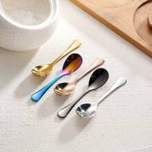 5pcs/10pcsExtra Small 304 Stainless Steel Spoon, Coffee Spoon, Seasoning Spoon, Salt Spoon, Medicinal Powder Spoon, Seasoning Spoon, Ice Cream Spoon