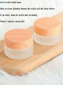 5g/20g/30g/50g Tarro de crema para ojos de vidrio esmerilado, tarro de humectante de vidrio con tapa de grano de madera, envase cosmético, reutilizable, adecuado para la sala de estar, el hogar, el dormitorio, el baño, la decoración del hogar, puede contener crema, crema para ojos, loción, cosméticos, caja de almacenamiento de viaje, tarro de almacenamiento portátil - Multicolor - Ver 10
