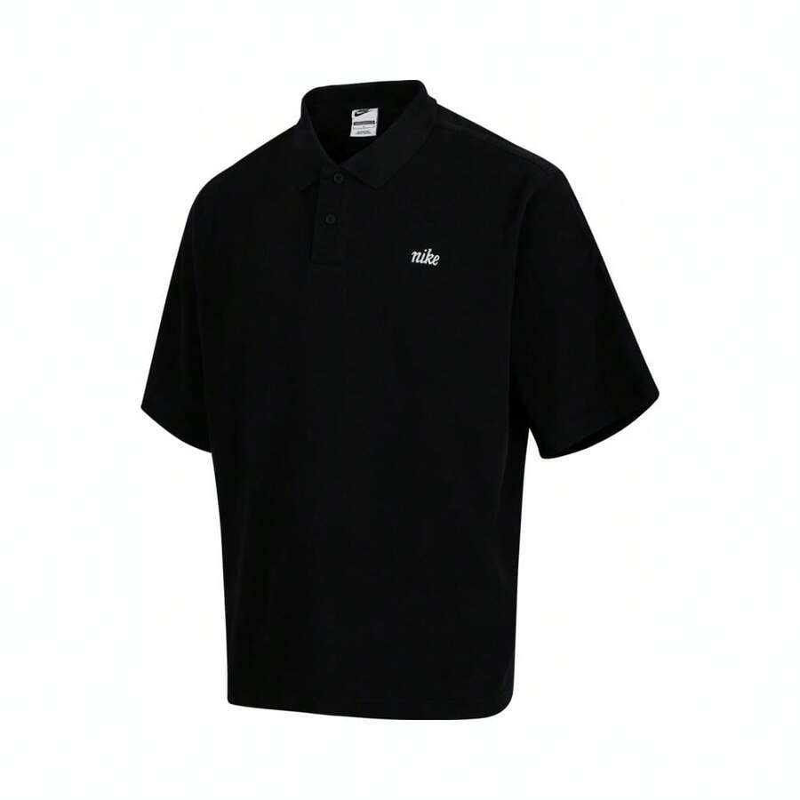 Nike 男式 As M NK Club Ss Polo Collection Polo 衫，针织领短袖 - 黑色 - 查看 1