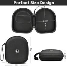 Headphone Case Compatible With Sony WH-CH520 Wireless Headphones Bluetooth On-Ear Headset With Microphone, Over Ear Noise Cancelling Earphone Bag For USB Cable For Work- Black (Box Only) - 黑色 - 查看 2