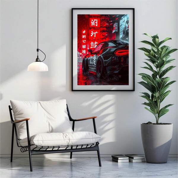 1pc Sports Car Wall Art Picture Super Car Prints Canvas Paintings Vintage Car Posters Automotive Decor For Bedroom,Living Room Or Dorm Room Decor Gift For Father And Son Unframed
