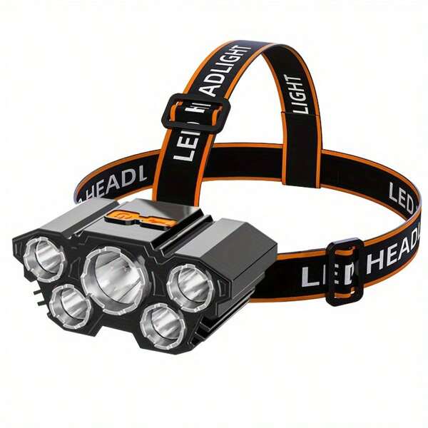 1/2 Piece Rechargeable Headlamp 5 LED High-Brightness Headlamp, Lightweight USB Headlamp, 4 Modes, Suitable For Outdoor Running, Hunting, Hiking, Camping, Repair, Work, Decoration And Maintenance.