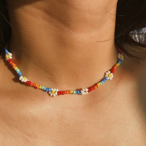 1 pièce Nouveau collier de perles de riz de mode coréenne délicate, collier à chaîne de clavicule minimaliste, bijou pour un port quotidien