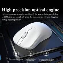CHANGXIE A 2.4G Wireless Mouse, 6-Key Office Gaming Mouse, Ergonomic Grip, LOGO That Can Glow, White And Black