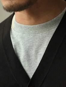 GRDR 男士秋冬季纽扣开襟针织毛衣一件 - 适合户外、商务和休闲场合穿着 - 黑色 - 查看 9