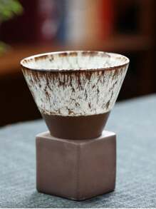 1 件创意漏斗形陶瓷咖啡杯，容量 200 毫升，适用于家庭和办公室，浓缩咖啡、拿铁艺术、牛奶杯、水杯