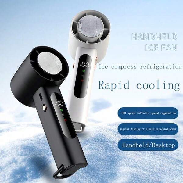 SULVGO Handventilator mit Eisabkühlung, schnelle Kühlung auf 8°C, USB aufladbar, Miniventilator mit 12000 U/min, tragbarer Ventilator für Sommer/Outdoor, Geschenke für Frauen und Kinder