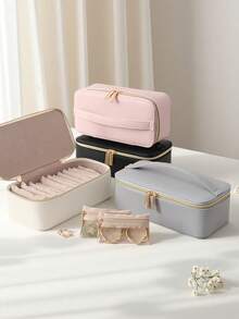 Jewelry Box With 12 Velvet Jewelry Pouch Jewelry Travel Organizer For Women Girl Jewelry Case Necklace Rings Earrings Bags || Best Gifts For Daughter, Girlfriend, Mom | Gifts For Her - Multicolor - View 2