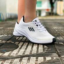 Men's O2X Lightweight Tennis Shoes Walking Running Gym Sports Training Beach Lace Up Sports Outdoor - 白/黑 - 查看 6