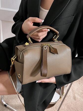 女士时尚斜挎包，新款手提包，波士顿包，大容量，多功能，单肩包