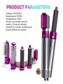 5-In-1 Brush: Hair Dryer, Comb, Styler, Volume Enhancer, Professional 110V - 查看 8