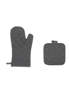 1/2 piezas Guantes de horno resistentes al calor alto con textura tejida, guantes y almohadillas calientes duraderos para cocinar y hornear