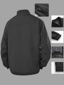 Jachetă casual pentru sporturi în aer liber pentru bărbați, jachetă de afaceri cu nasturi, rezistentă la vânt, îngroșată, la modă, potrivită pentru ieșiri, drumeții, pescuit, întâlniri, echipament esențial pentru exterior, cadou excelent pentru iubit, soț, tată