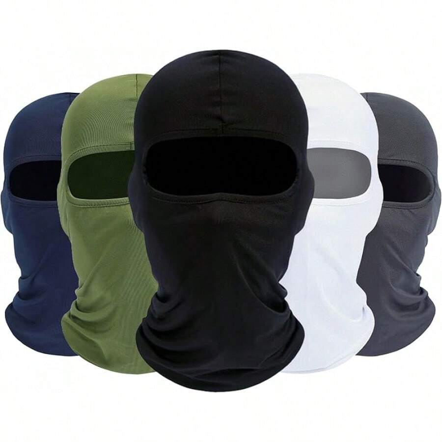 GYHSBalaclava Ski, 5 Pack Neck Gaiter Motorcycle Scarf Summer Cooling Protector Men/Women - Black+White+Navy Blue+ Green+Dark Gray - View 1