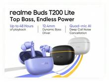 Realme Buds T200 Lite，真无线入耳式耳机，12.4mm动圈单元，长达48小时续航，45毫秒延迟，降噪(ENC)，无线5.4，圣诞礼物/赠品 - 黑色 - 查看 6