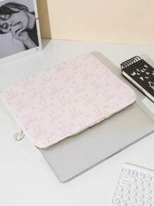 1 Stück Blumen- und Schleifen-Design tragbare leichte Handtasche für Laptops, Tablet-Computer Tasche mit Innenfutter für 11/13/15-Zoll-Laptops, passend als Geschenk für Schule, Reiseutensilien, Geburtstagsgeschenk, Valentinstag-Geschenk, Jahrestags-Geschenk, Lehrergeschenke, Lehrmittel, vielseitiges Accessoire für modebewusste Mädchen, Geschenk zur Abschlusszeit