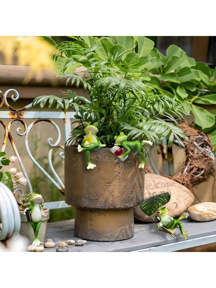 Set Di 3 Statuine Pollo In Resina Per Giardino E Cucina - Decorazioni Da Esterno A Forma Di Gallo, Colorate E Anti-Sbiadimento - 5