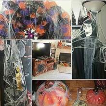 5pcs Halloween Spider Web Decoration Set, Stretchable, Suitable For Indoor And Outdoor Use, Create Spooky Atmosphere, Super Elastic Spider Web, Includes 2 Realistic Spiders, Ideal Choice For Halloween Decoration - Multicolor - View 4