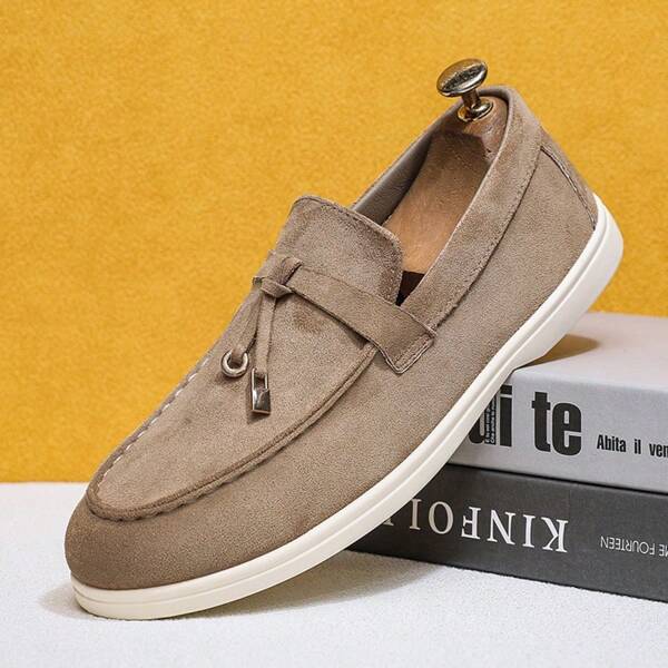 Men's Casual Loafers, Suede-Like Soft Bottom Slip-On, Business Casual Commuter Fashion Versatile Flats