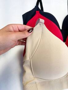 Kit 3 Bras Comfort Soft Wire-Free Bralette Comfortable Drop Microfiber Polyamide Quality Soft Does Not Wrinkle Bra Intimate Fashion Lingerie - 彩色 - 查看 11