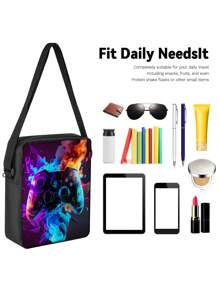 3 Pieces Set Backpack For Boys Girls, Kids Game Controller Patterned Backpack For Teens Elementary Middle High School Students, Large Capacity School Bags With Shoulder Bags And Pencil Case For Back To School Gift