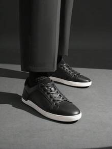 Men's Casual Trainers Dress Sneakers Skate Shoes - Black - View 4