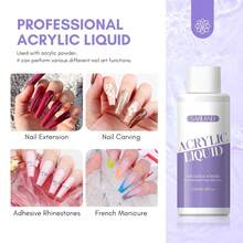 SAVILAND Monomer Acrylic Nail: 4 Oz Acrylic Monomer With  12 Acrylic Nail Brush Acrylic Powder Application, Non-Yellowing Acrylic Nail Monomer Home & Nail Salon Use - 6.76 液盎司單體 + 除臭劑 - 查看 10
