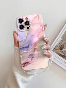 1 个白色 TPU 大理石纹防震手机壳和 1 个白色硅胶腕带，适用于 Apple/配套手机壳/带挂绳的手机壳/有趣的手机壳/Android 手机/OPPO/Galaxy A51 4G/Galaxy A52/A52s 5G/Galaxy S23 超防水防摔防刮