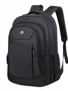Mochila multifunción para hombres, mochila para portátil, mochila de estudiante, mochila, mochila negra, mochila de gran capacidad impermeable y de gran tamaño, mochila de viaje y senderismo, mochila grande, bolsa de verano, esencial de vacaciones, esencial de viaje, bolsa de gran capacidad para acampada de fin de semana al aire libre - Negro - Ver 1
