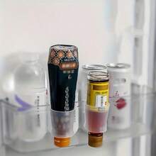 2pcs/4pcs Refrigerator Side Door Organizer Rack - Transparent Plastic Condiment And Sauce Bottle Holder, Suitable For Door Storage, Perfect For Salad Dressing And Ketchup, Home Decor, Party & Christmas Storage