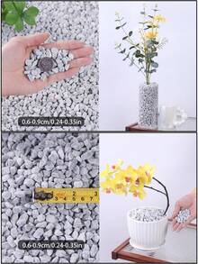 Black Pebbles Suitable For Home And Garden Decoration -0.3-3 Cm, Multi-Color Stones (White, Black, Multi-Color, Yellow) Suitable For Indoor Plants, Outdoor Landscapes, And Holiday Decorations - Perfect For Vases, Glass Containers, Fish Tanks, Aquariums, Succulents, Flower Pot Plant Decorations, As Well As Outdoor Terraces