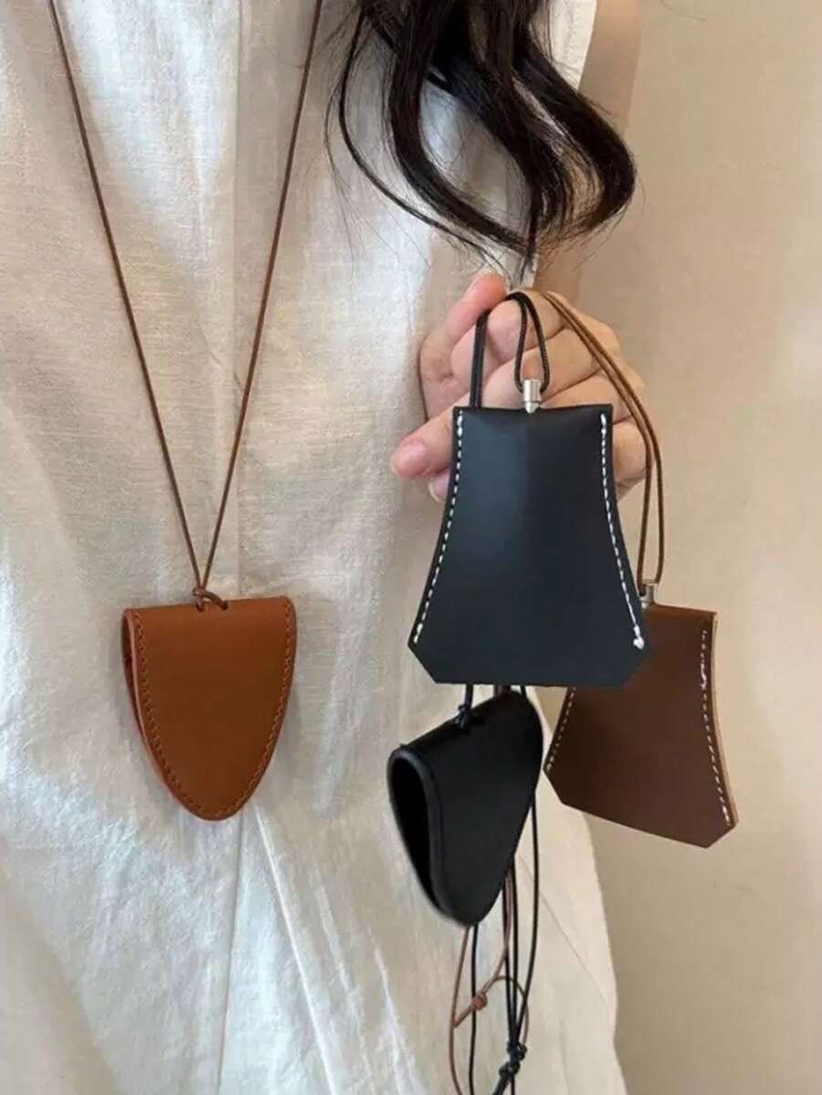 多功能磁吸皮革項鍊附眼鏡夾