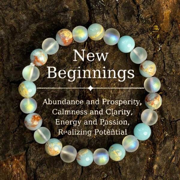 1 Piece/New Start Bracelet, Handcrafted From Moonlight Quartz And Shoushan Stone With Beaded Beads, Symbolizes Abundance And Prosperity, Peace And Clarity. Healing Jewelry, An Elegant Gift Suitable For Both Men And Women