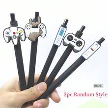 3pcs/5pcs/10pcs Cute & Funny Black And White Game Controller/Kitten Shaped Decorative Pen, Ballpoint Pen, Gel Pen, Rollerball Pen, Cute Vegetable & Flower Press Pen, Suitable For Students And Girls, Back To School Gift Filler - one-size - View 13